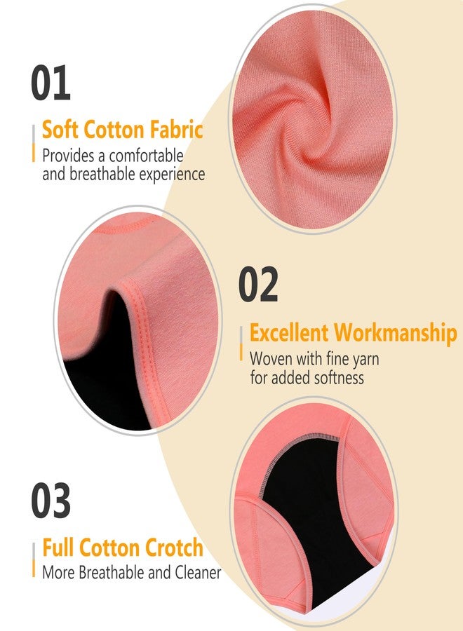 Mesachy Teen Girls Period Underwear for Heavy Flow High Absorbency Kids Period Panties Leakproof Soft Cotton Briefs - Image 5